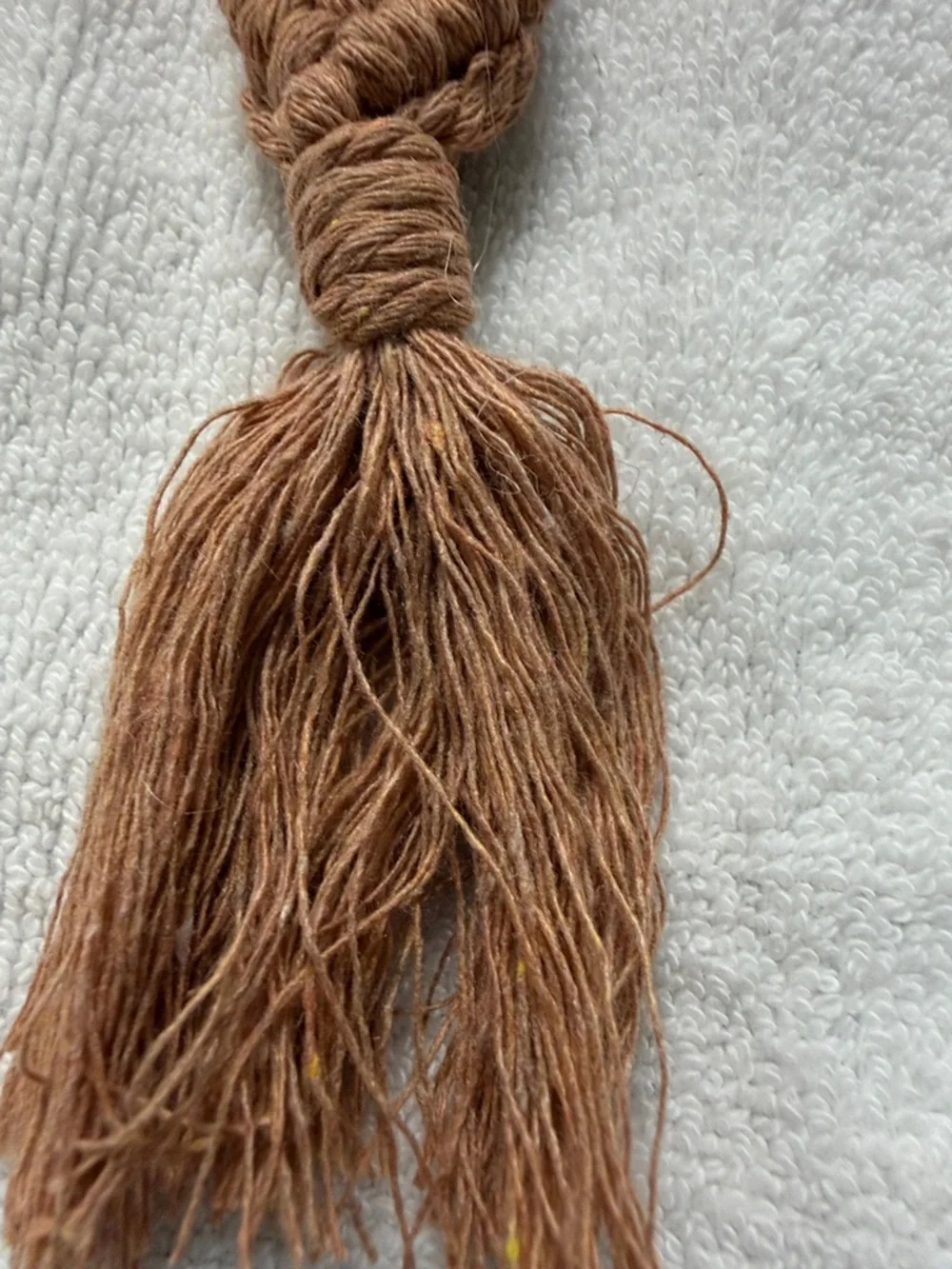 Macramé Keychain Brown Boho with Gold Hardware